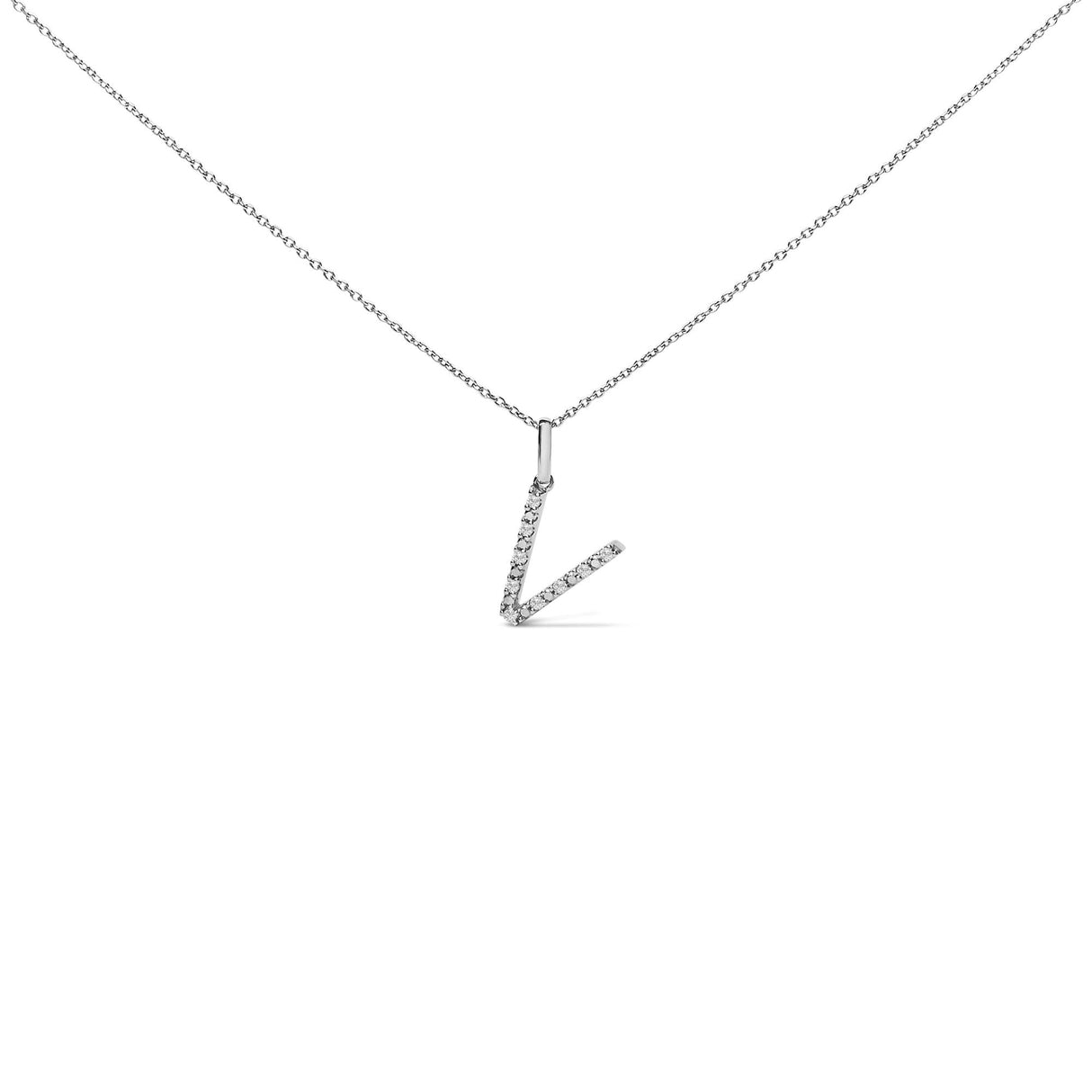 Sterling Silver Diamond Accent "A-Z" Initial Pendant Necklace