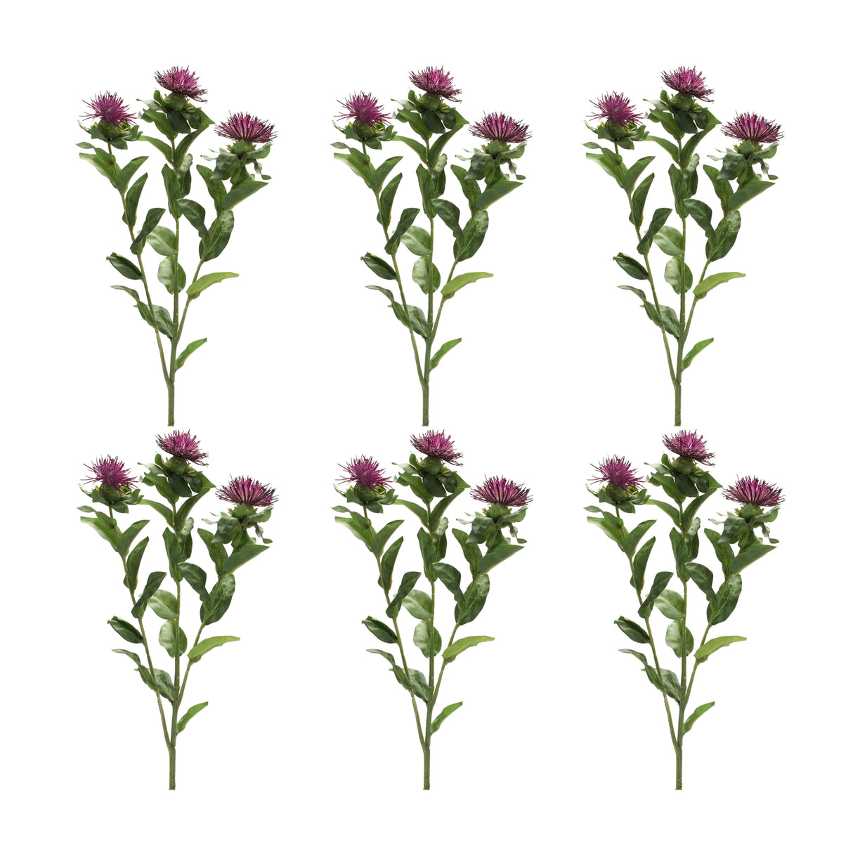 Purple-thistle-floral-spray-(set-of-6)-Artificial-Flowering-Plants