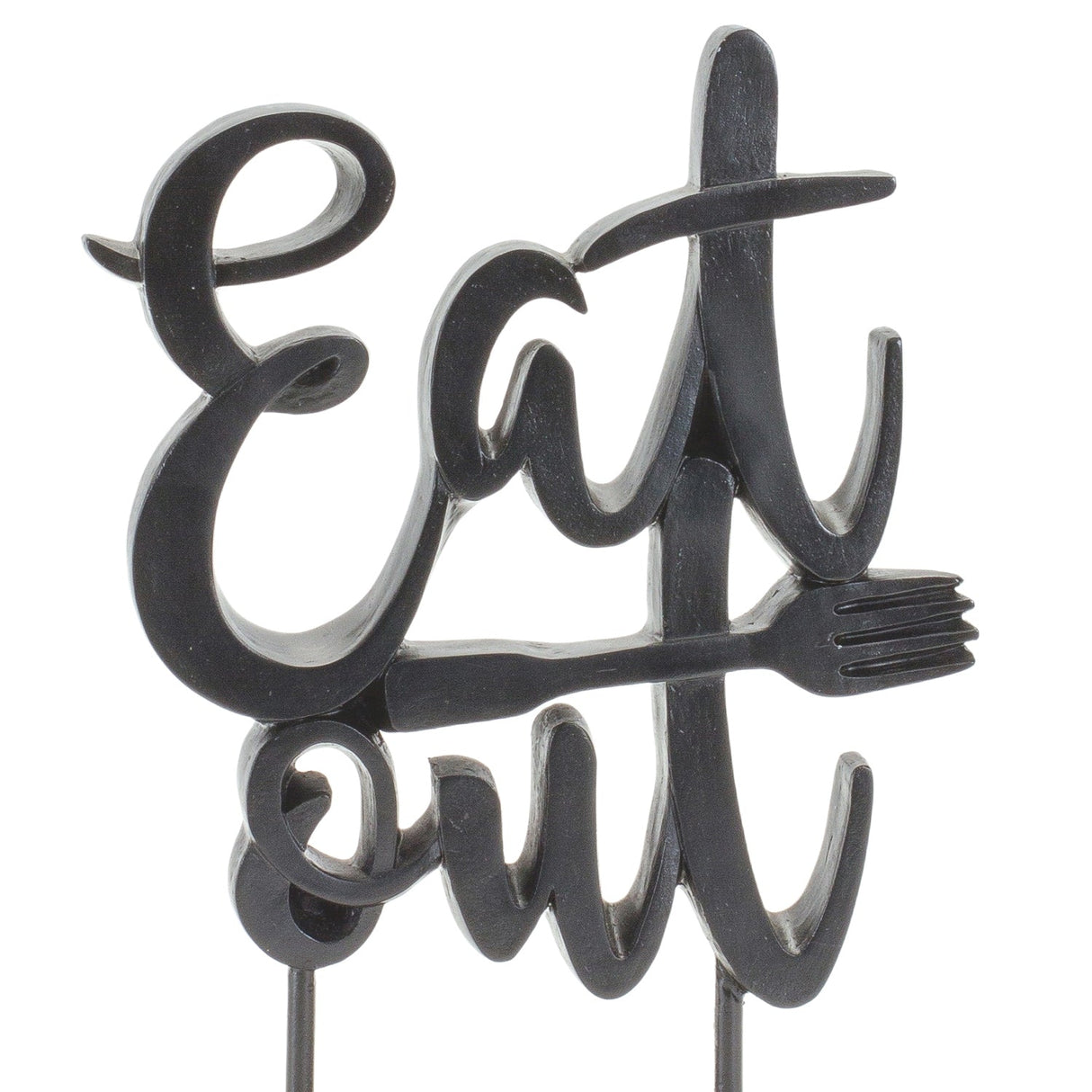 Eat Out Kitchen Sentiment Sign with Wood Base 8.75"H