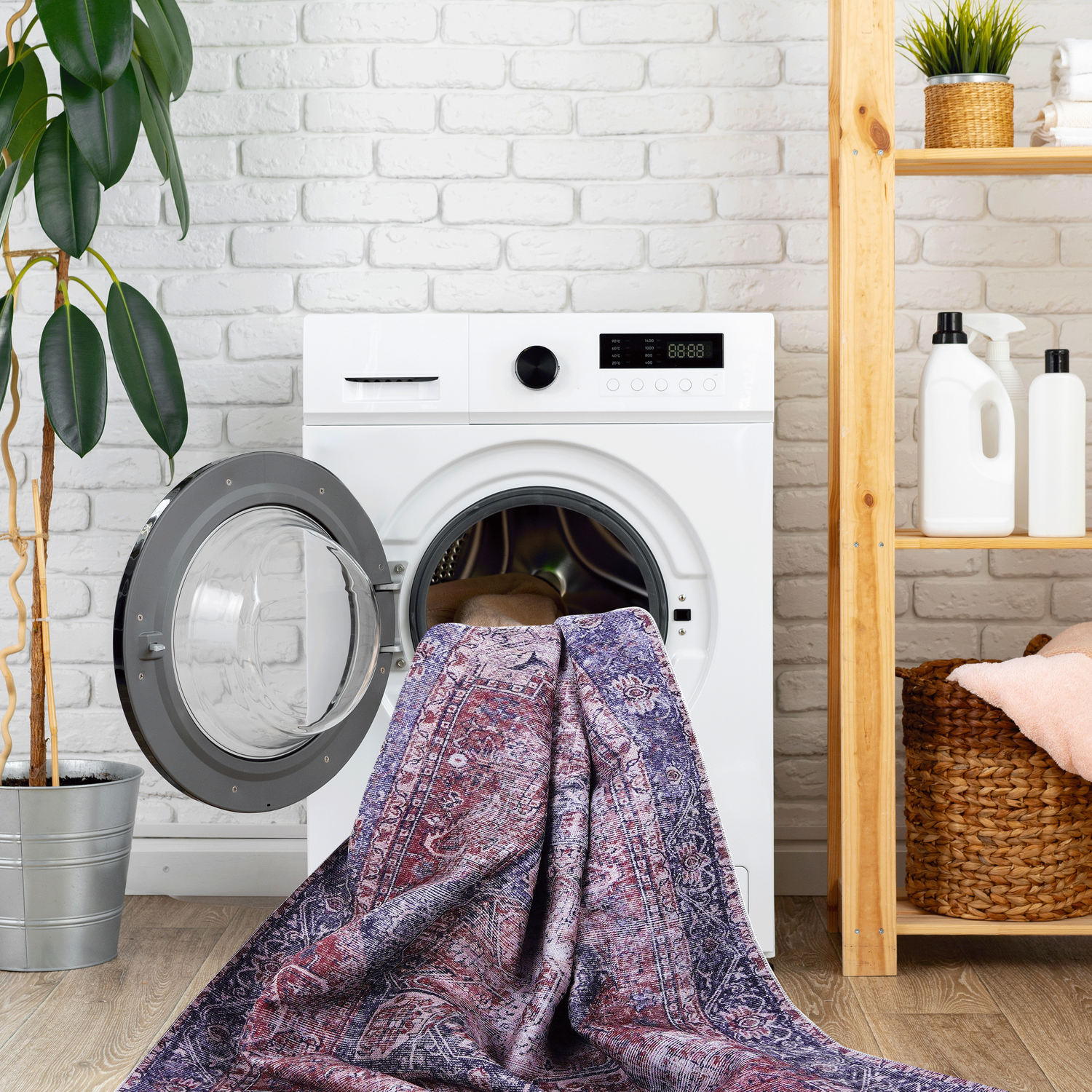 Area rugs 9x12 living room, washable rug, low-pile, non-slip, non-shedding, foldable, kid & pet friendly - area rugs for living room, bedroom, kitchen, dining room rug - (burgundy, 9' x 12')