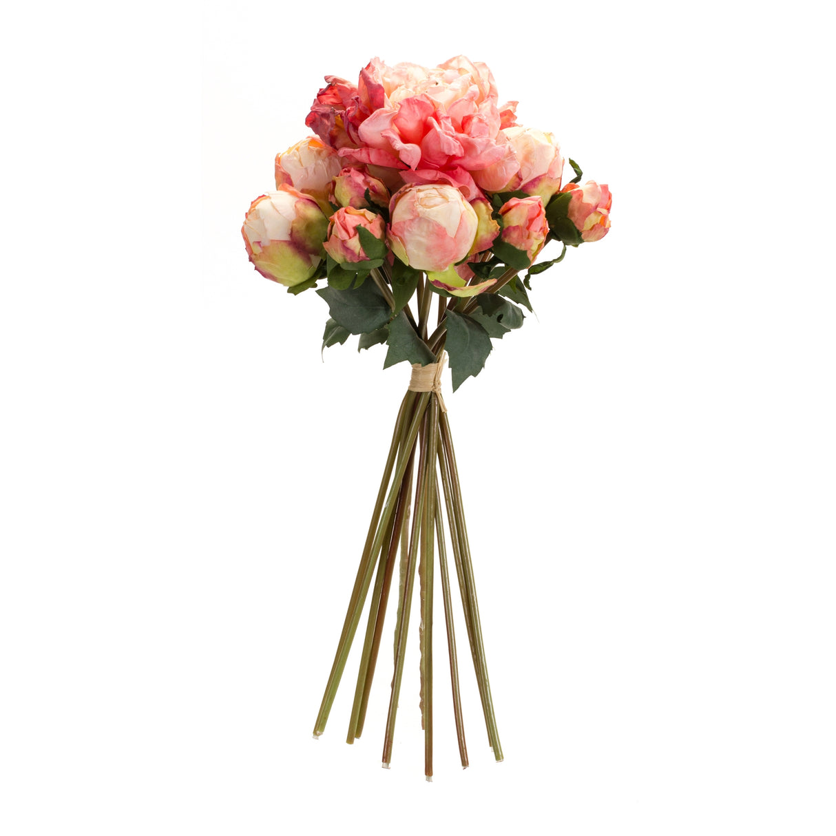 Coral Pink Peony Flower Bouquet Bundle (Set of 6)