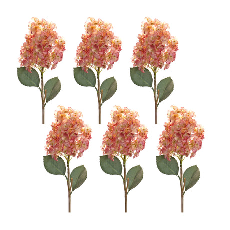Coral-pink-cone-hydrangea-flower-stem-(set-of-6)-Artificial-Flowering-Plants