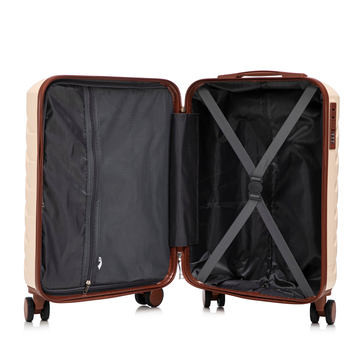 14'/20' 2-Piece ABS Spinner Wheel Luggage Set (Beige)
