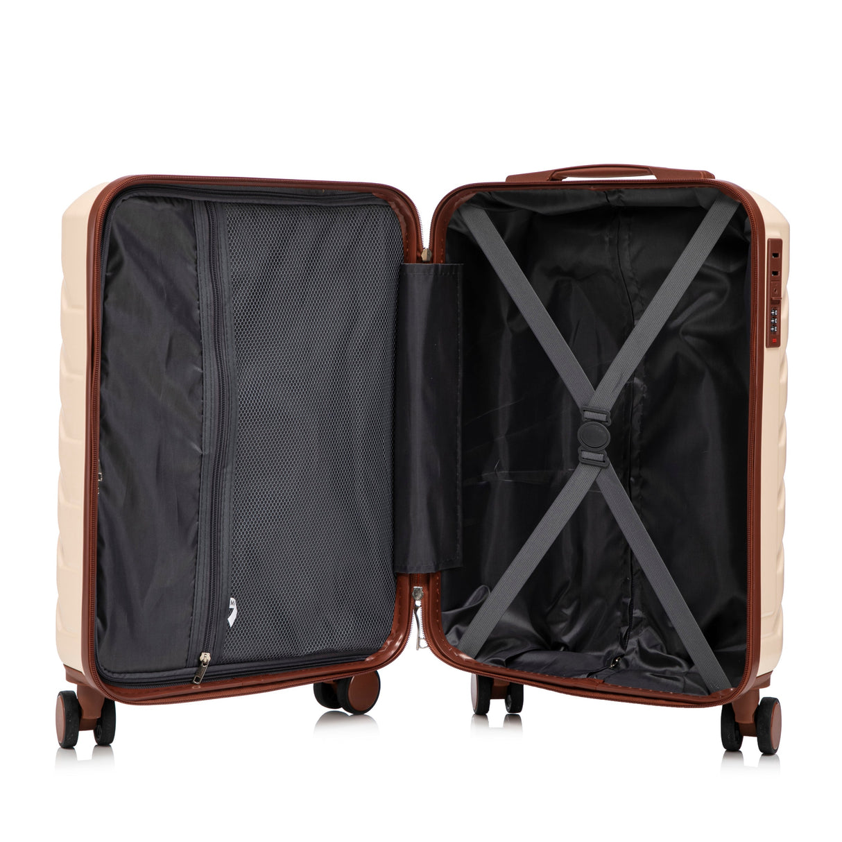 14'/20' 2-Piece ABS Spinner Wheel Luggage Set (Beige)