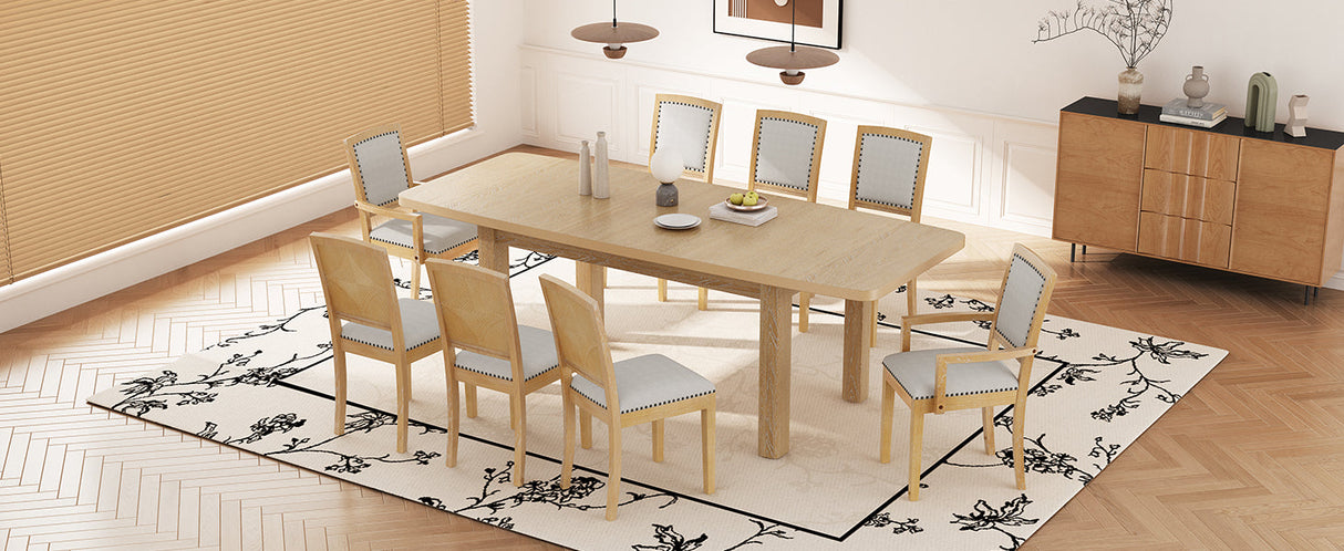 TOPMAX Rustic Extendable 84inch Dining Table Set