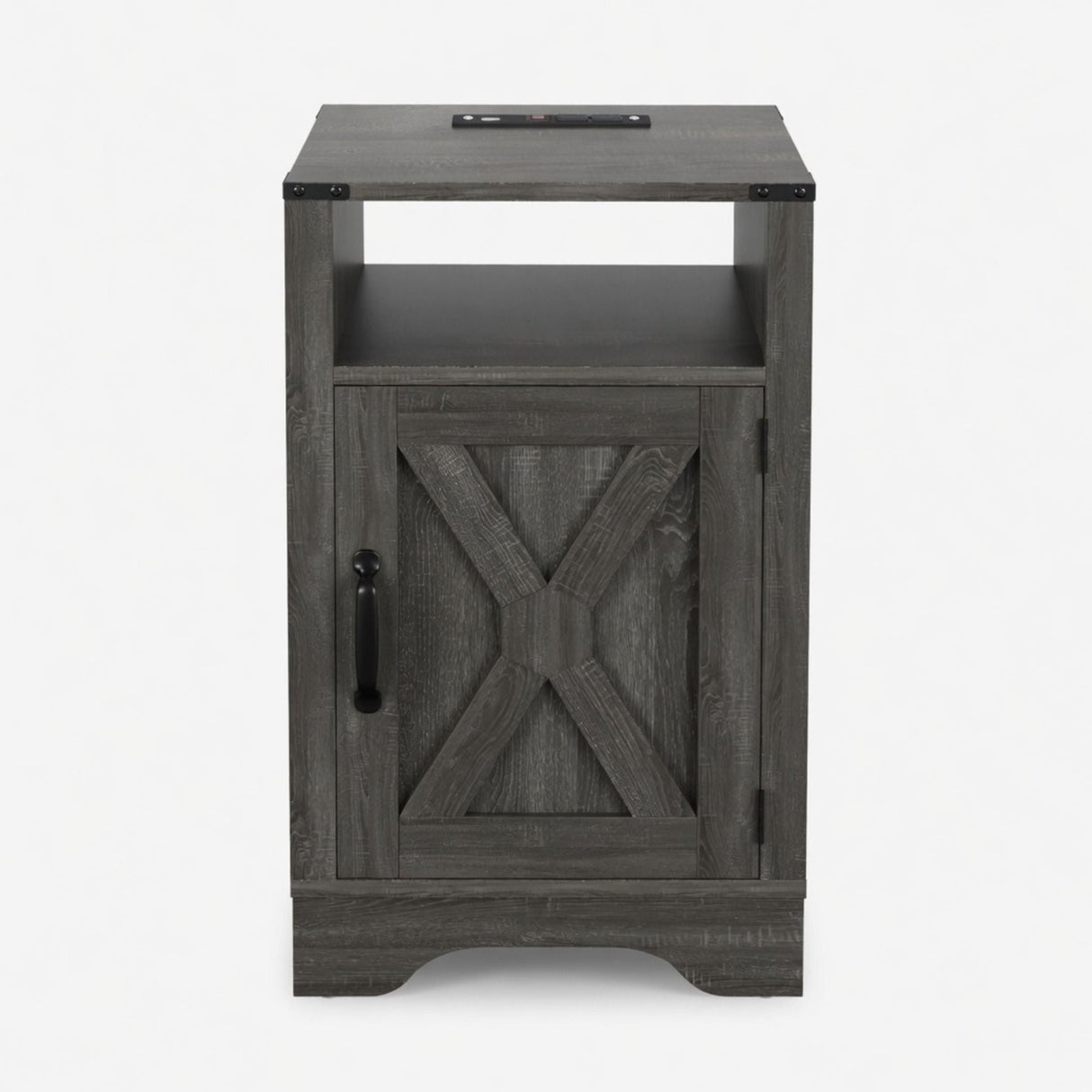 Farmhouse Nightstand, Charging Station & Storage