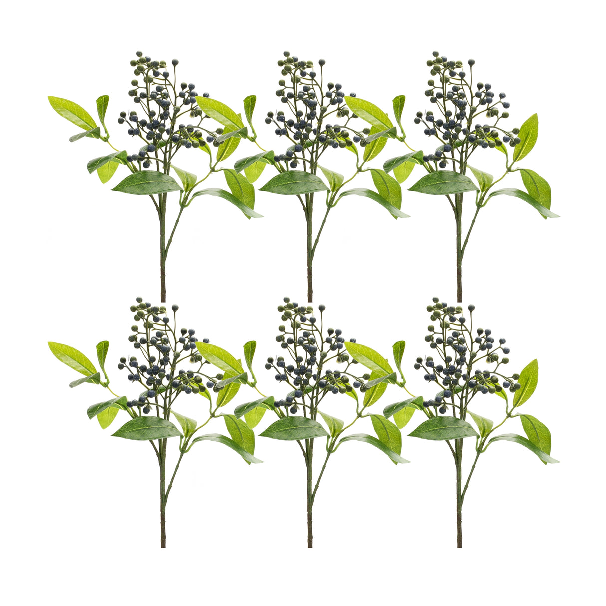 Blue-berry-foliage-spray-(set-of-6)-Artificial-Flowering-Plants