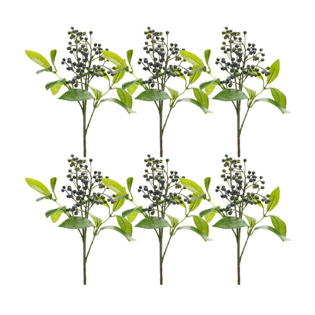 Blue-berry-foliage-spray-(set-of-6)-Artificial-Flowering-Plants