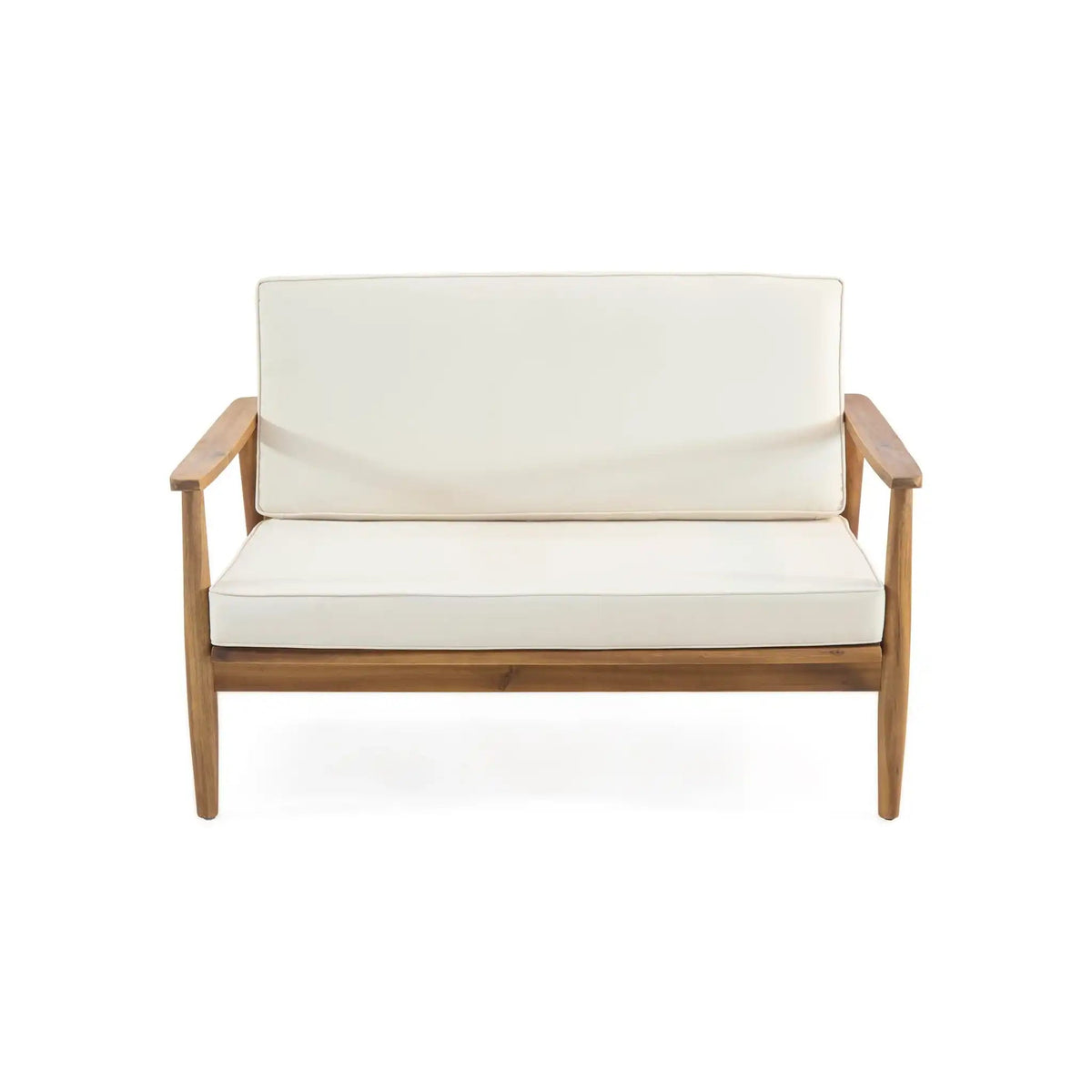 Outdoor Acacia Wood Loveseat Set With Coffee Table