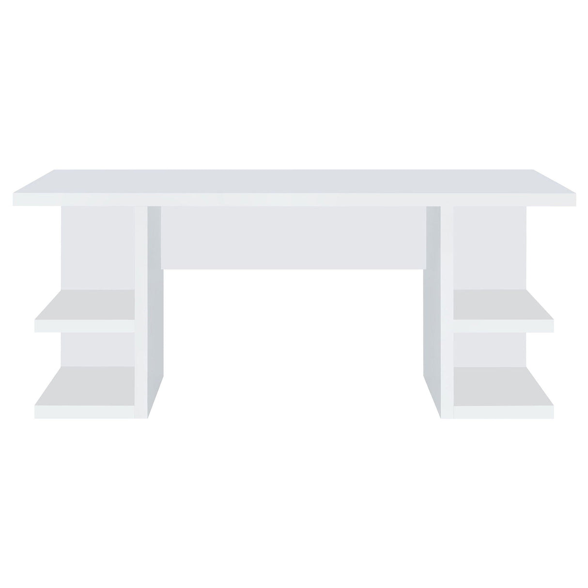 Hannah - 4 Shelf Writing Desk With Open Shelving - White