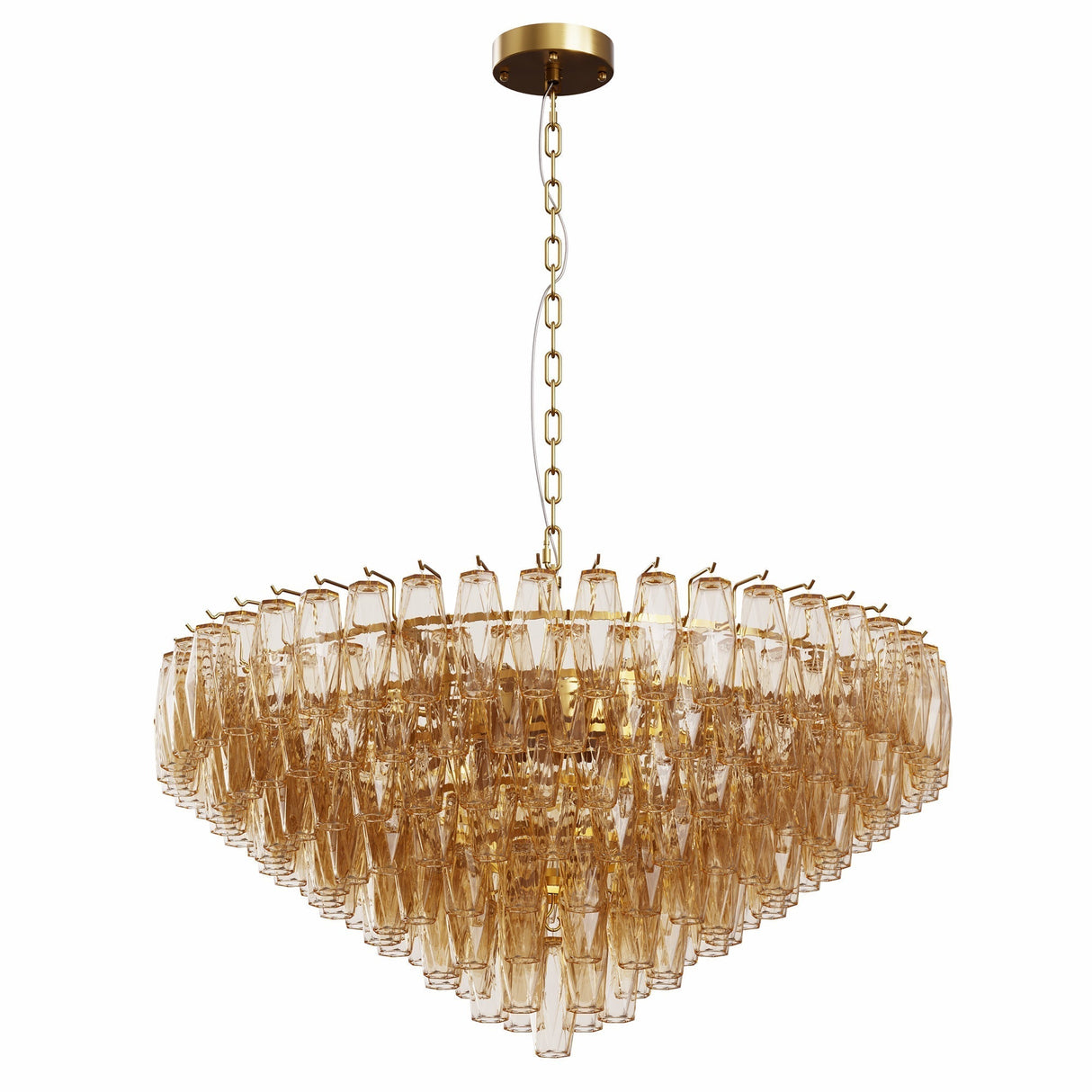 37" Extra Large 14-Light Gold Modern Round Chandelier