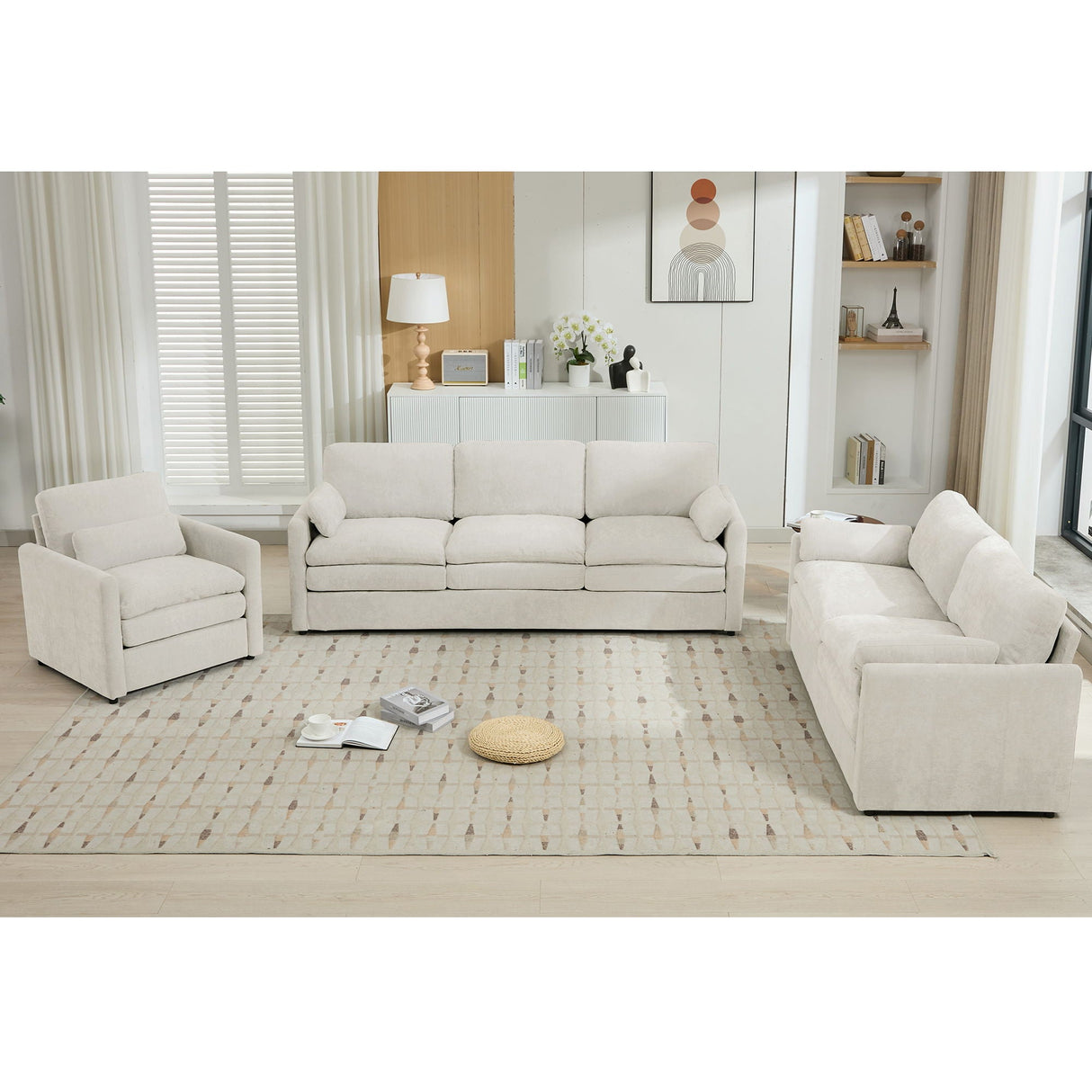 Cozy Sofa Set Oversized Comfy Cloud Sofa with Double Cushion