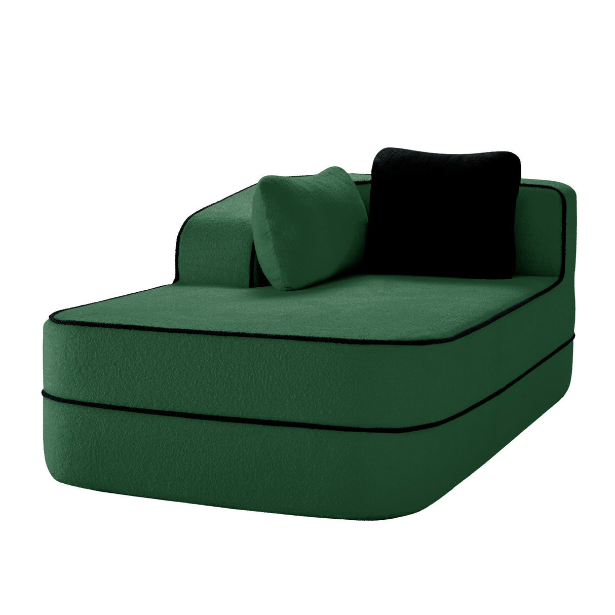 Elysees Left Chaise Sofa W/Pillows Teddy Fabric - Green
