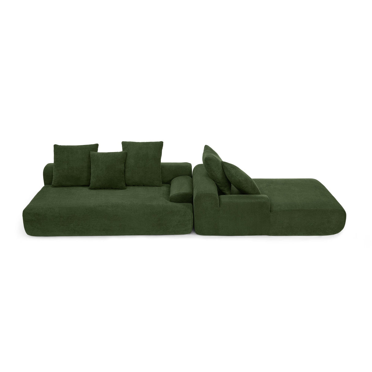 110.25x67'' Modern Upholstered L-Shape Sectional Sofa Velvet Green
