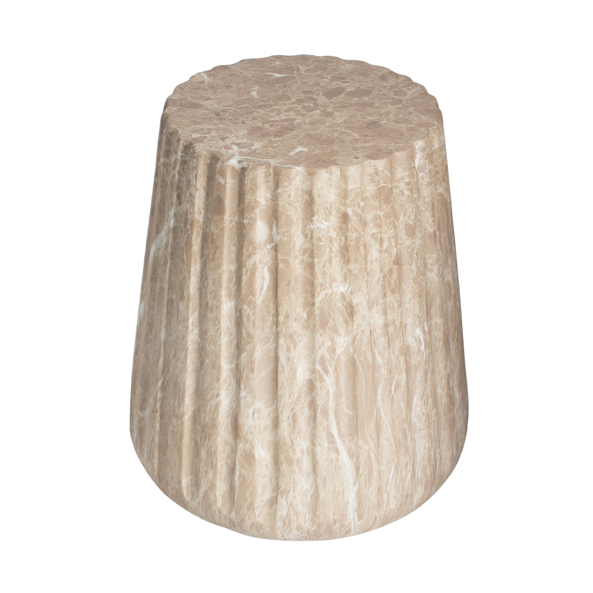 Outdoor Cleme Carved Side Table, Gold End Table