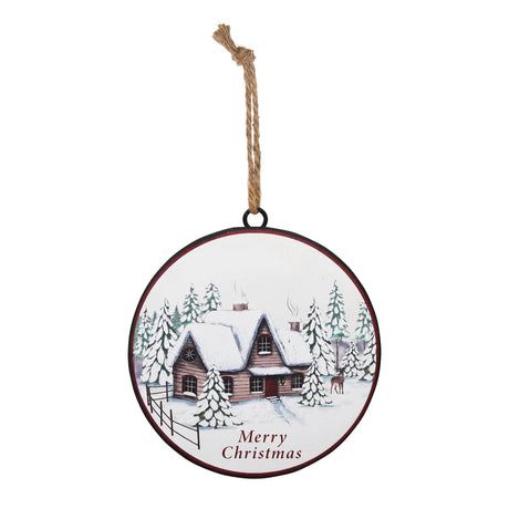 Woodland-Winter-Cabin-Disc-Ornament-(Set-of-12)-Christmas-Ornaments