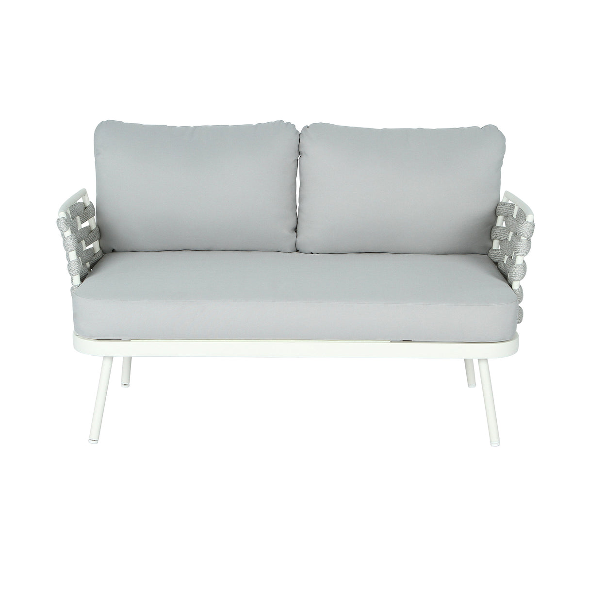 Mariano Steel 4-Pieces Conversation Set, Off White & Grey