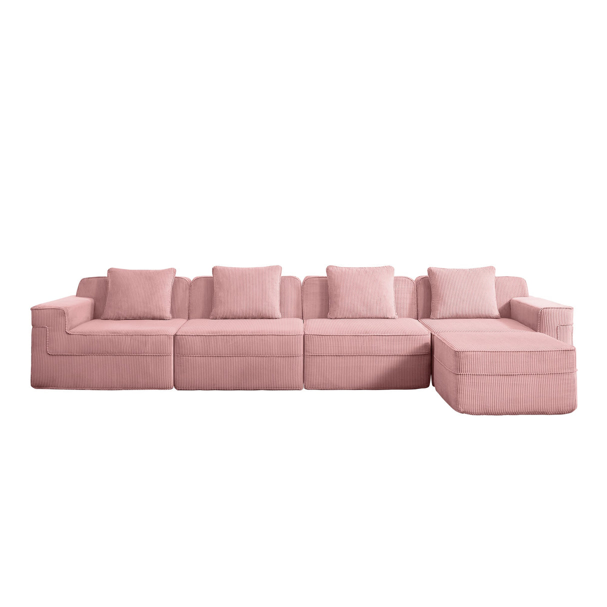 Modular 4 Seat L Shape Sectional Boneless Sofa
