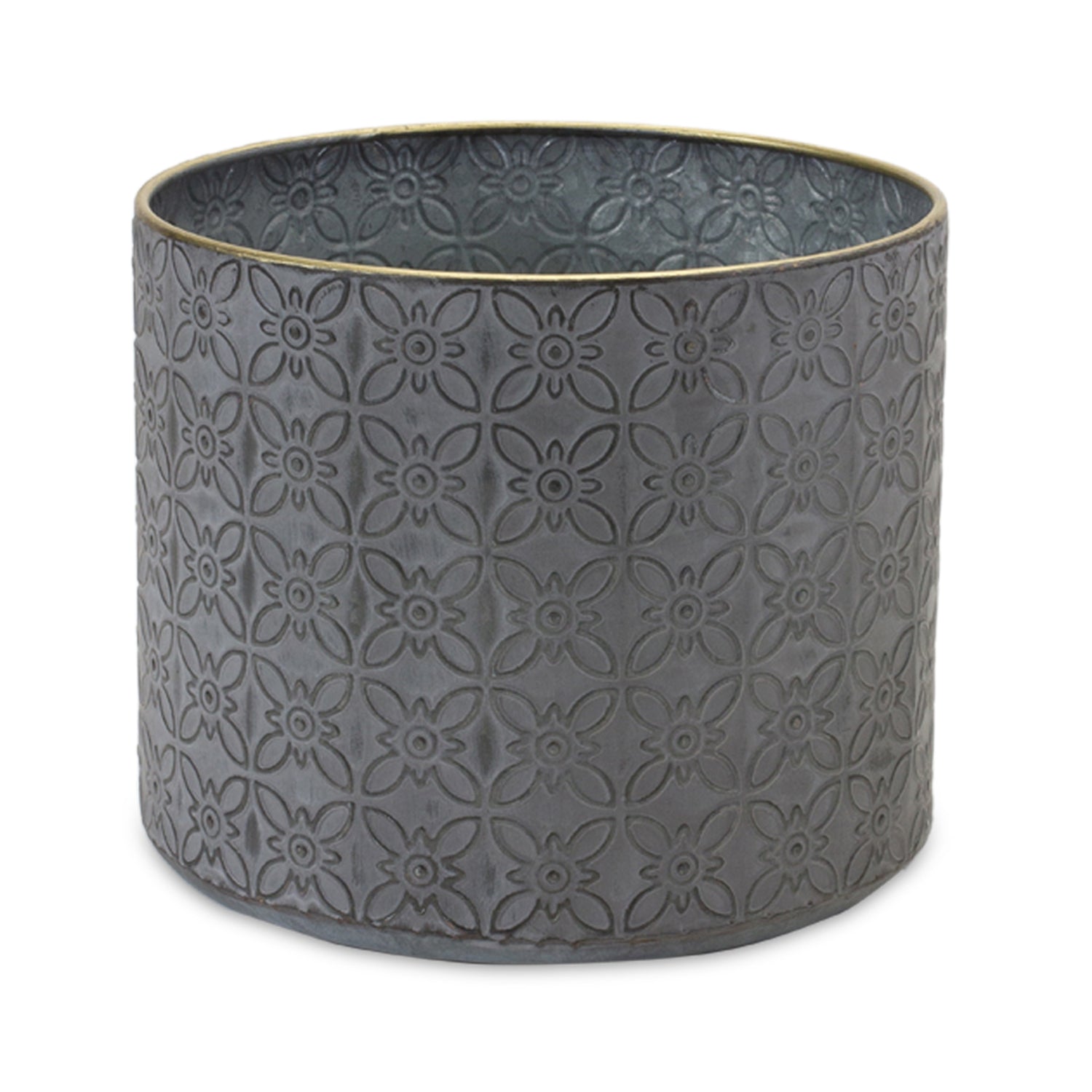 Ornate Geometric Metal Planter (Set of 4)