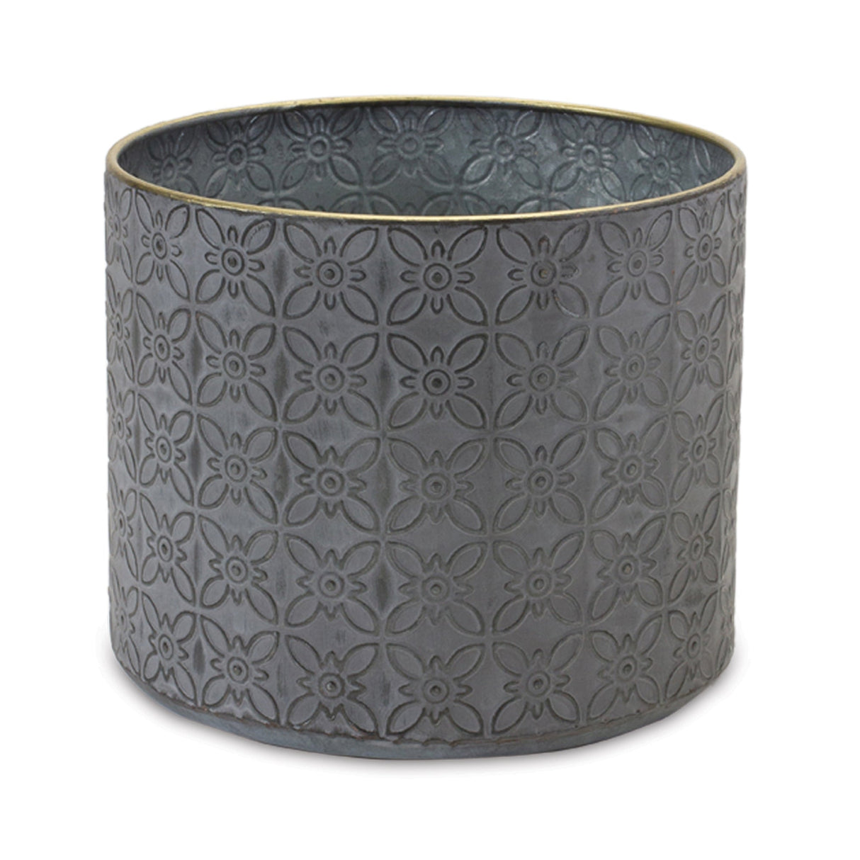 Ornate Geometric Metal Planter (Set of 4)
