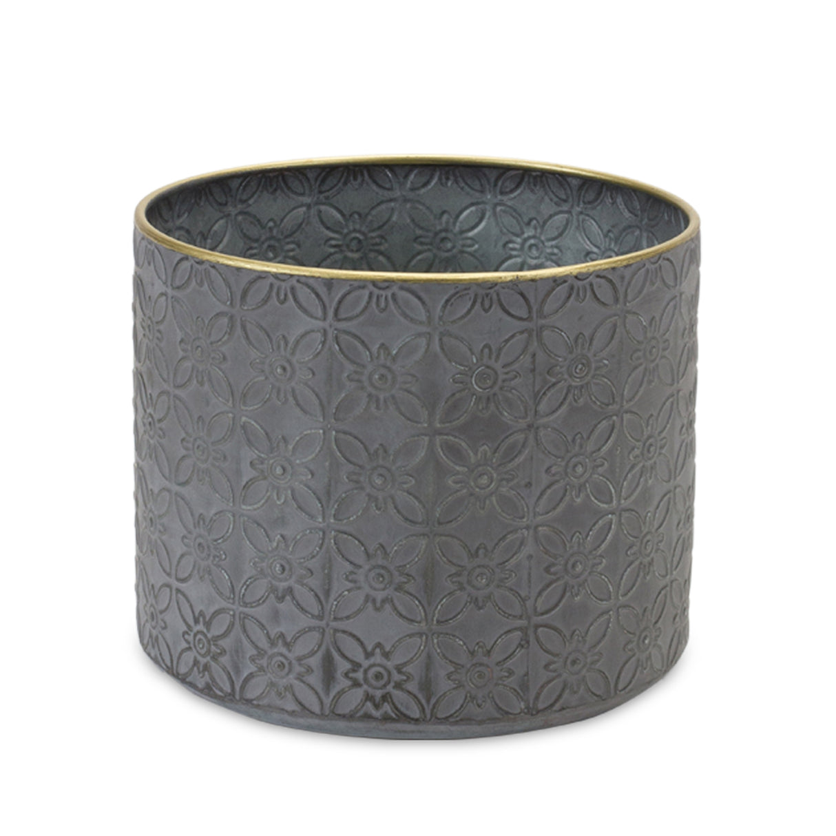 Ornate Geometric Metal Planter (Set of 4)
