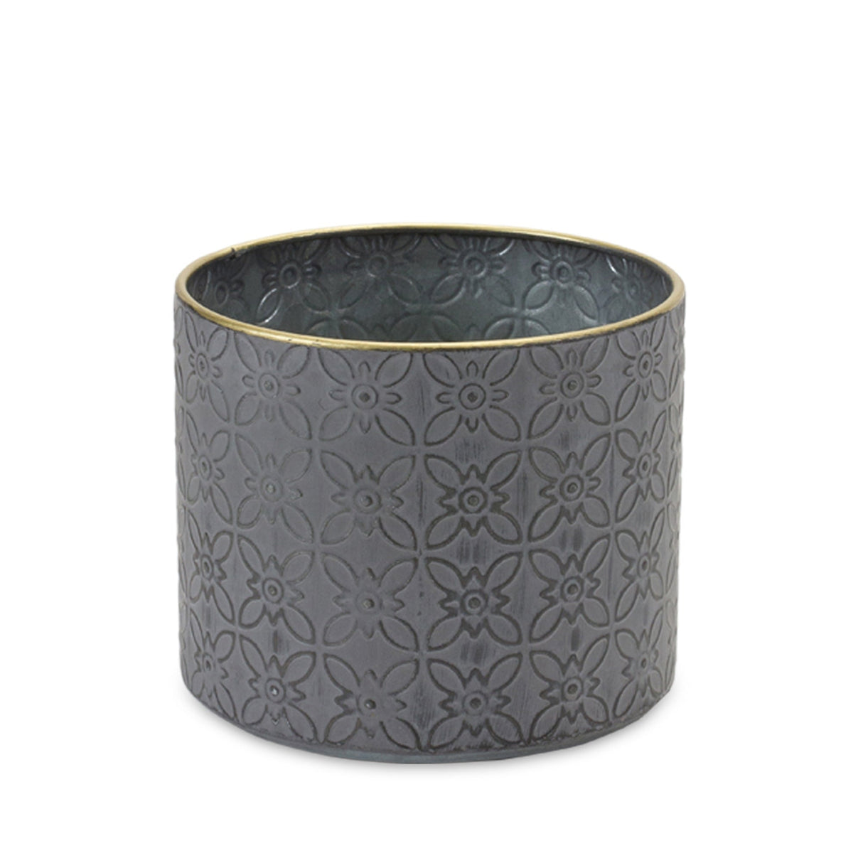 Ornate Geometric Metal Planter (Set of 4)