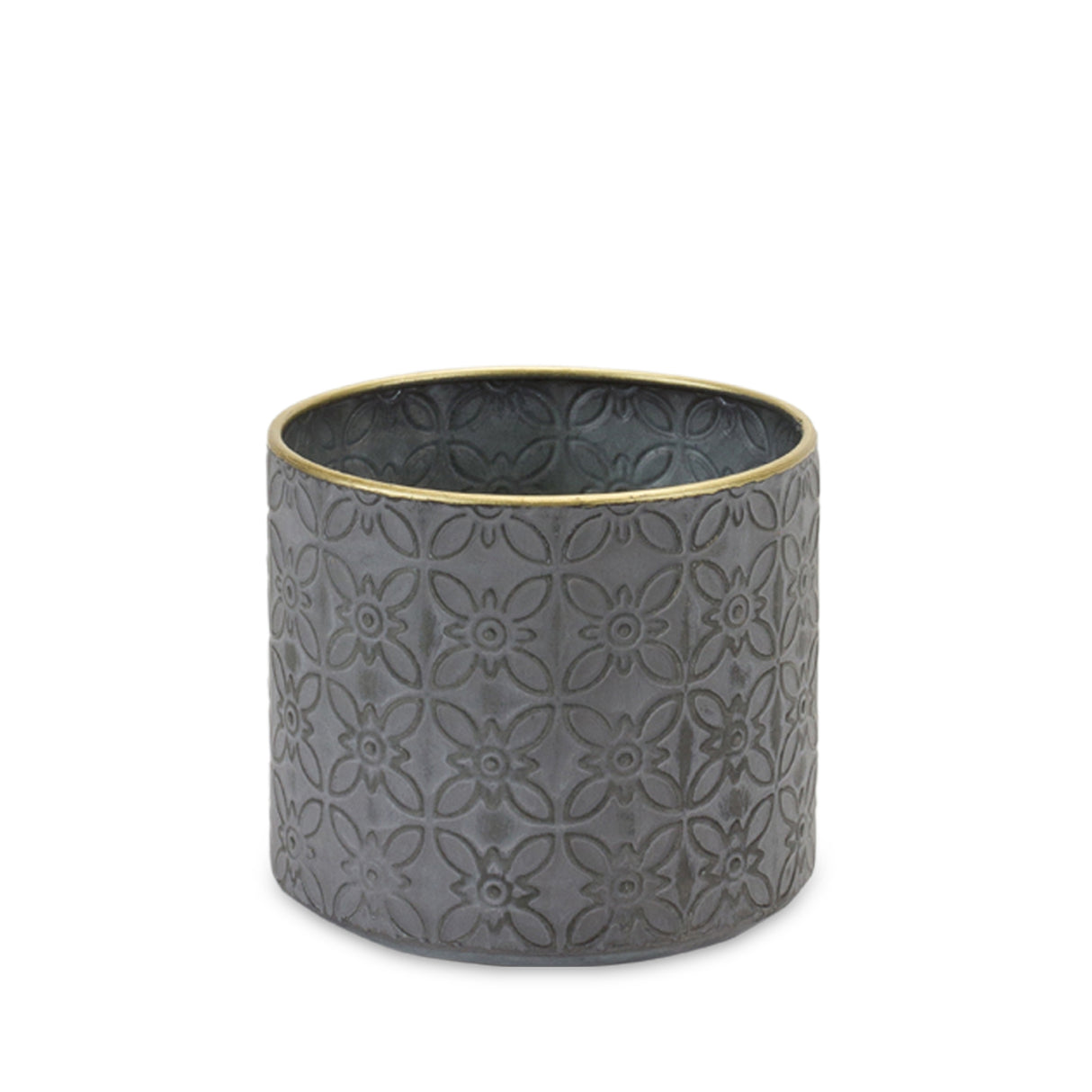 Ornate Geometric Metal Planter (Set of 4)