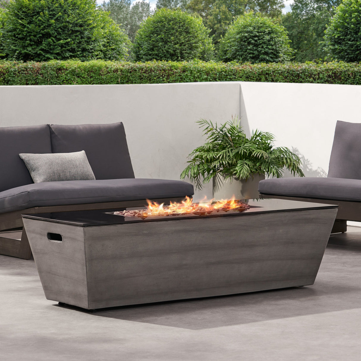 56" Rectangle MGO Fire Pit - 50,000 BTU