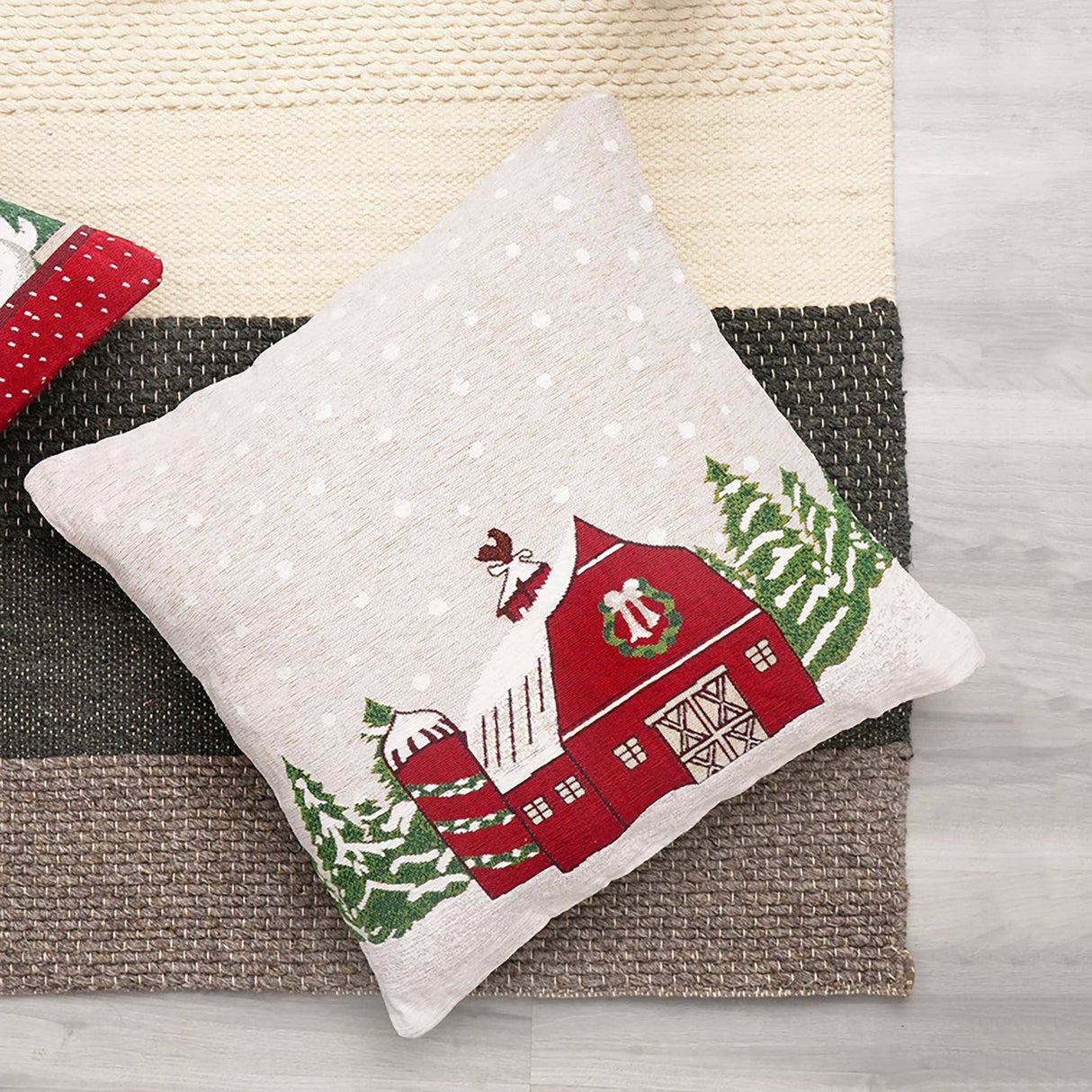Handcrafted Snow Hut Jacquard Pillow
