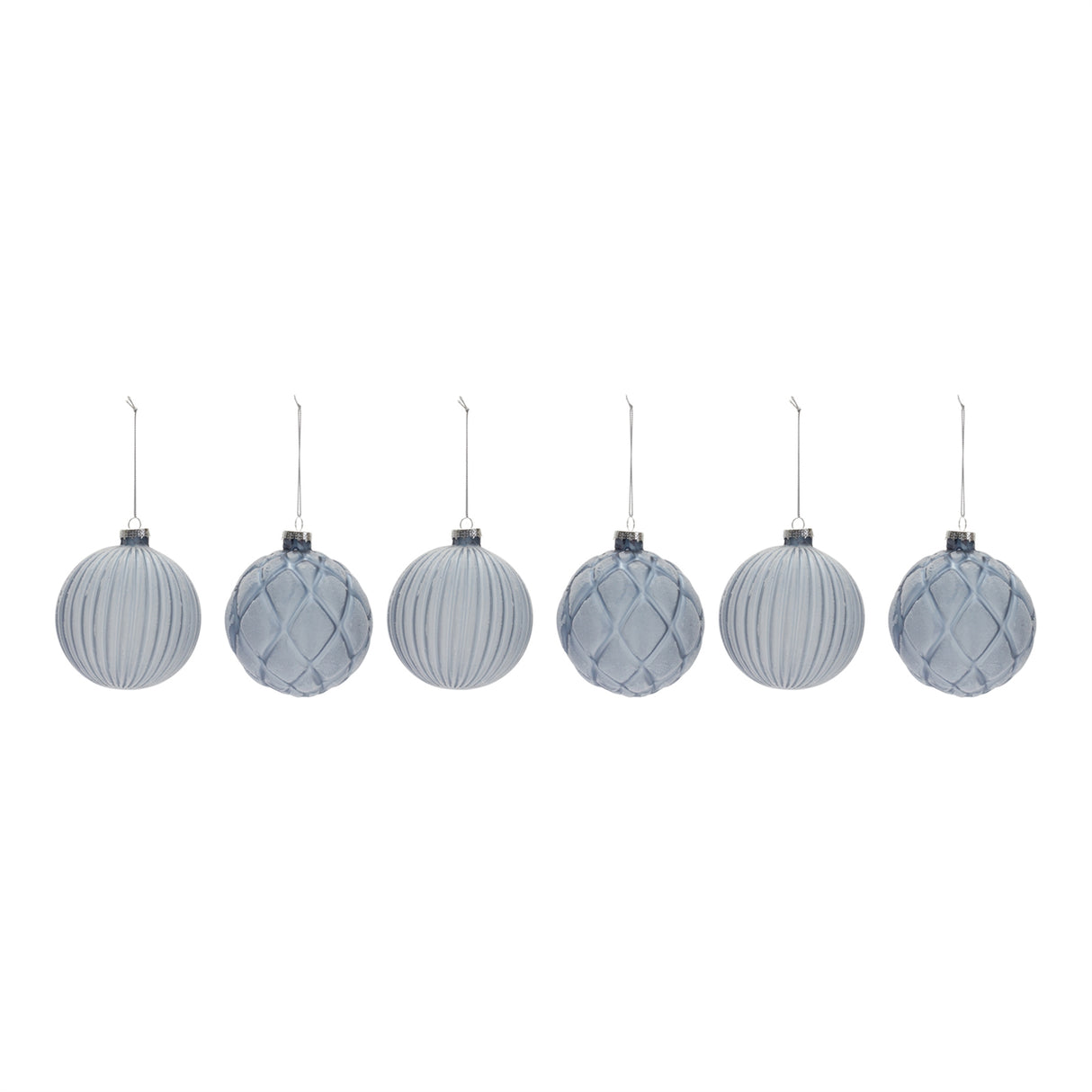 Frosted Glass Ball Ornament (Set of 6)
