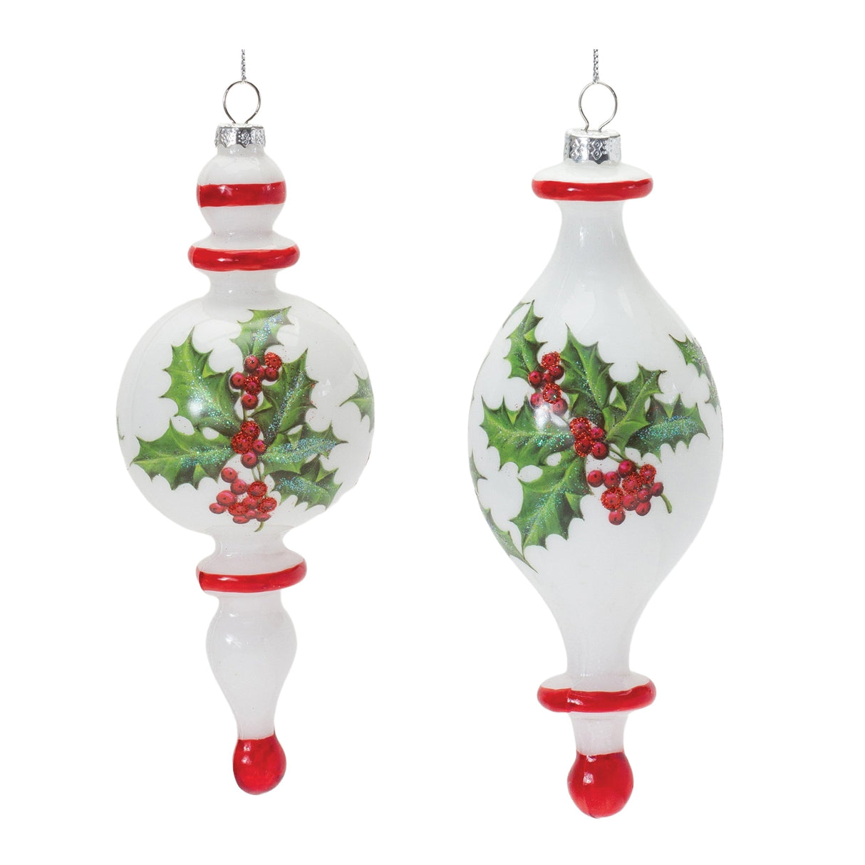 Holly-Finial-Drop-Ornament-(Set-of-6)-Christmas-Ornaments