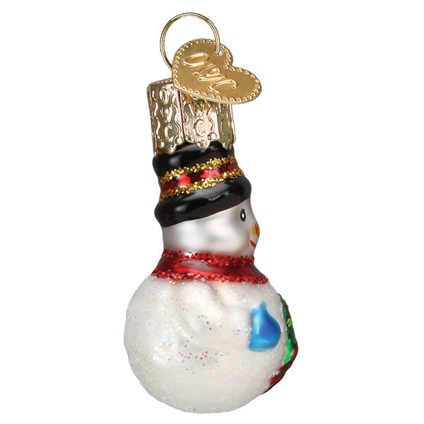 Mini Snowman Ornament Hand-Painted & Glittered