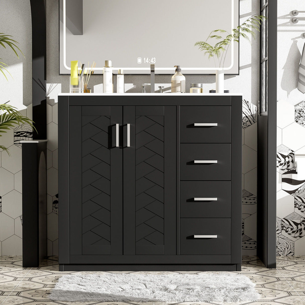 Bathroom Vanity With Sink Combo, Storage Cabinet
