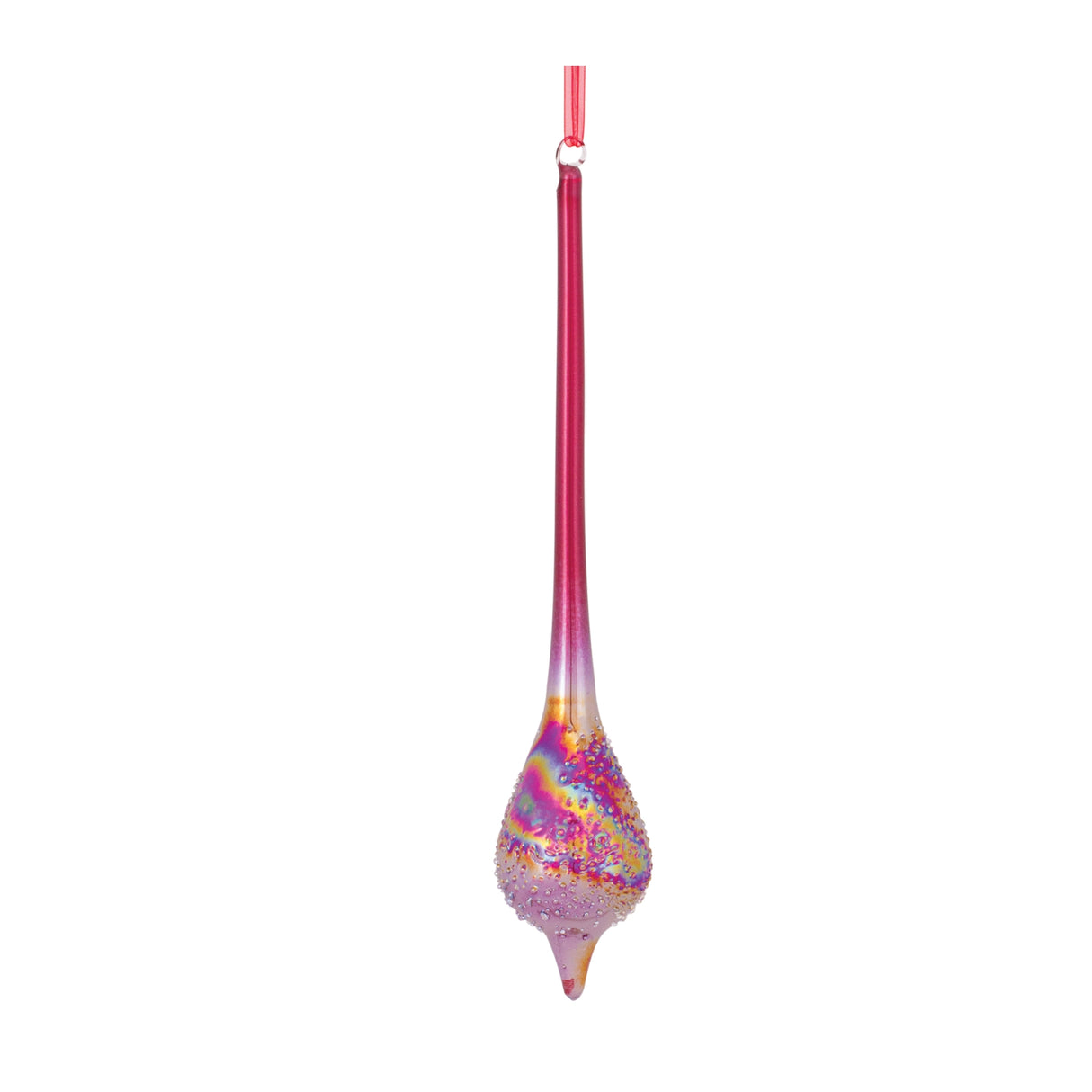 Irredescent Glass Drop Ornament (Set of 6)