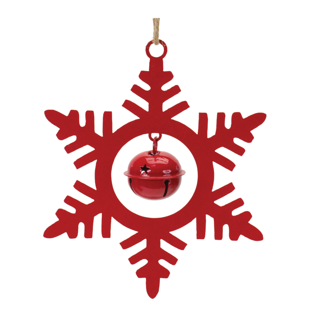 Metal-Snowflake-with-Bell-Ornament-(Set-of-12)-Christmas-Ornaments