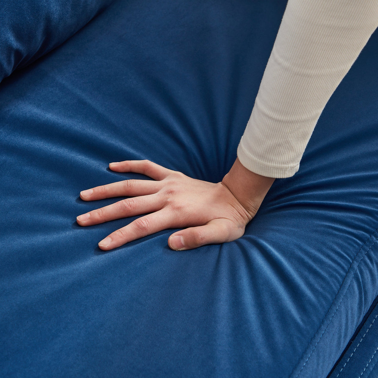 Convertible Velvet Loveseat Sleeper with Arm Storage and Adjustable Back