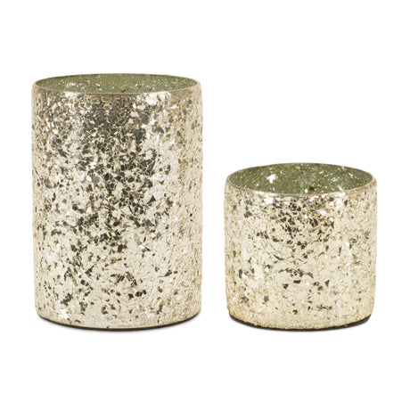 Gold-mosaic-glass-candle-holder-(set-of-2)-Candle-Holders