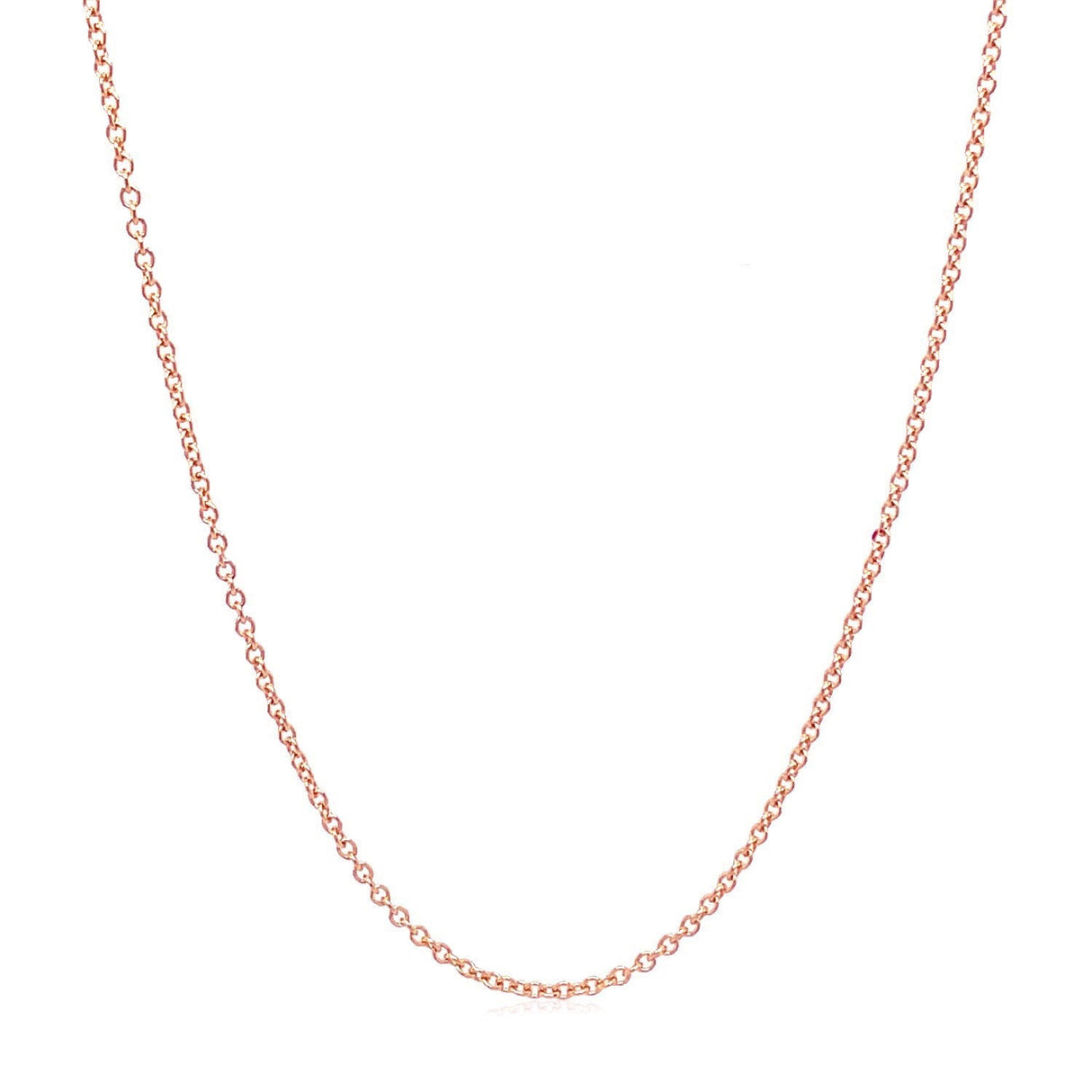 14k Rose Gold Round Cable Link Chain (1.25 mm)