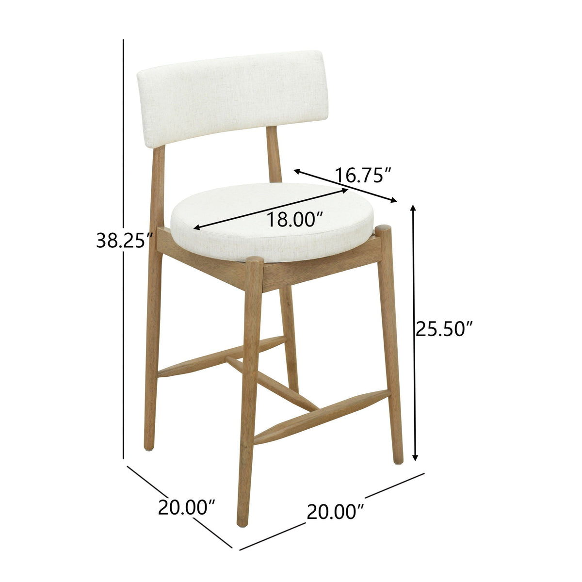 Mid Century Modern Counter Stools, Fabric Upholstered Chairs