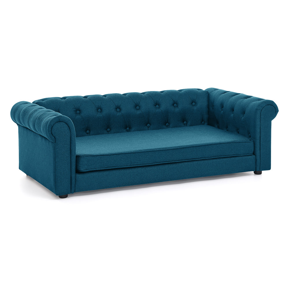 Elegant Rectangular Pet Bed for Big and Oversized Dogs - Dark Blue