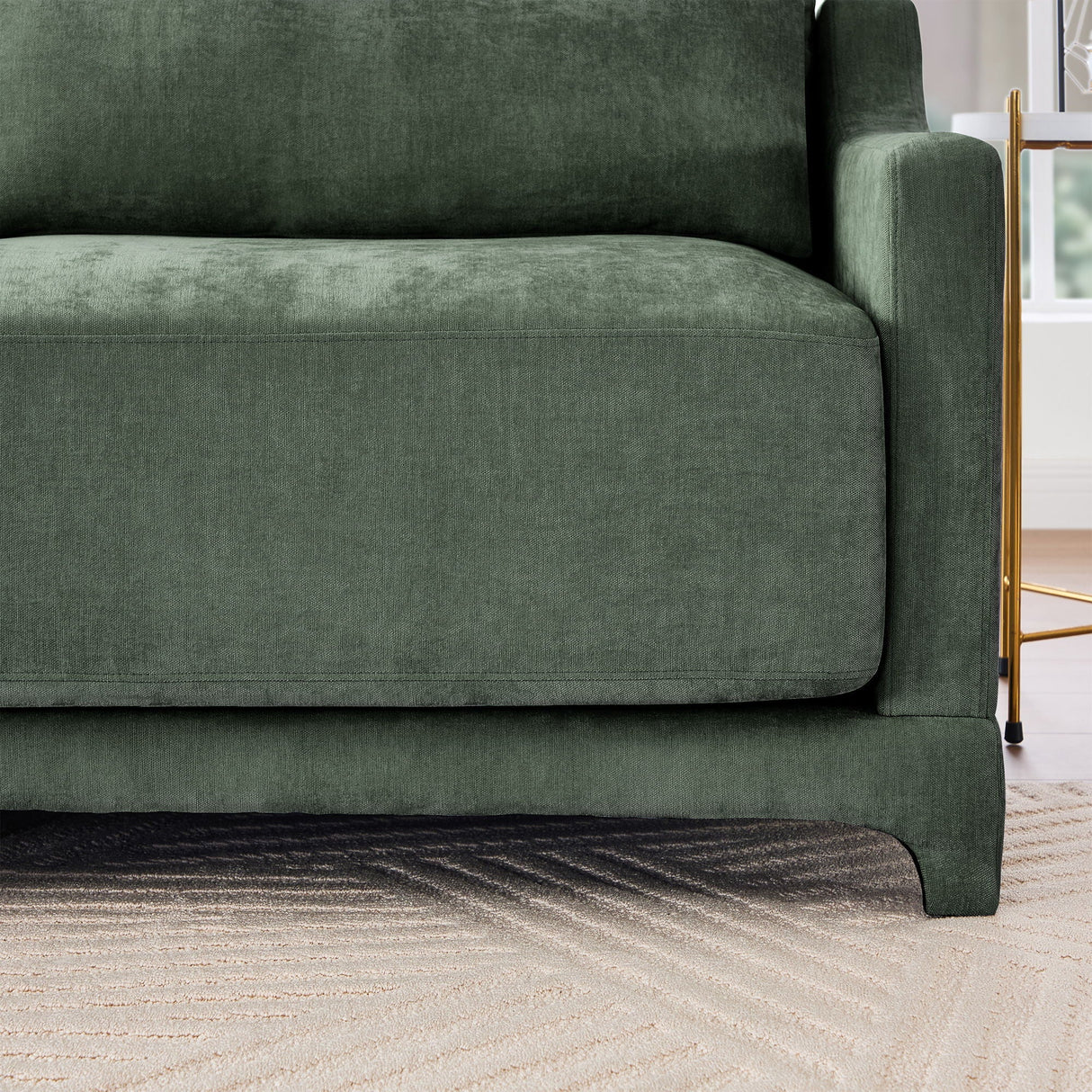 Stylish Sofa With Ottoman And Lumbar Pillows, Ergonomic Design