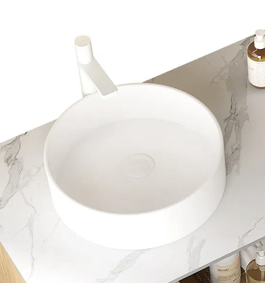MUNIN 16'' Bathroom Sink, Round Vessel Ceramic Basin