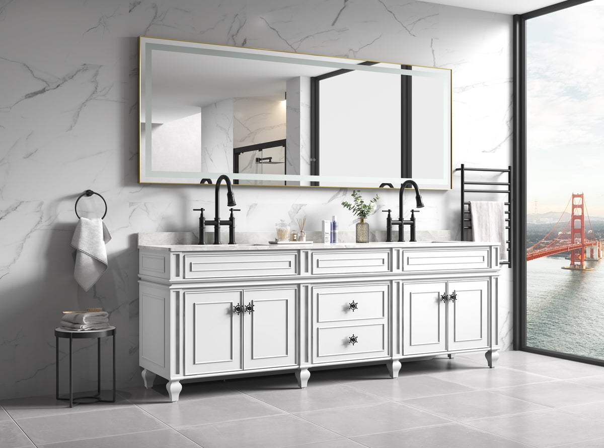 118" x 36" LED Bathroom Mirror with Aluminum Frame