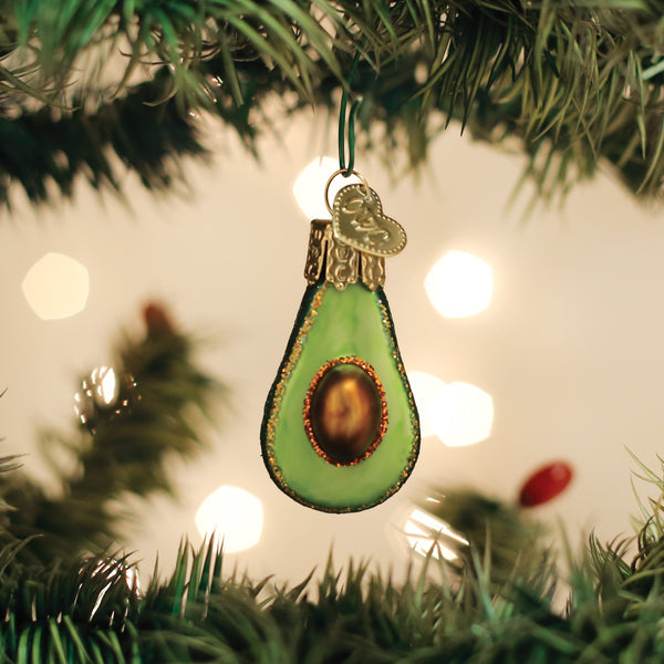 Mini Avocado Glass Ornament