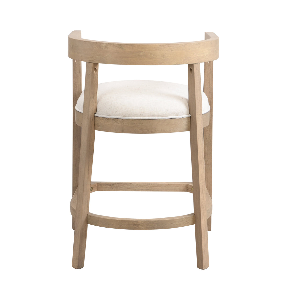 Modern Rubberwood Counter Stool Set of 2 with Upholstered Seats
