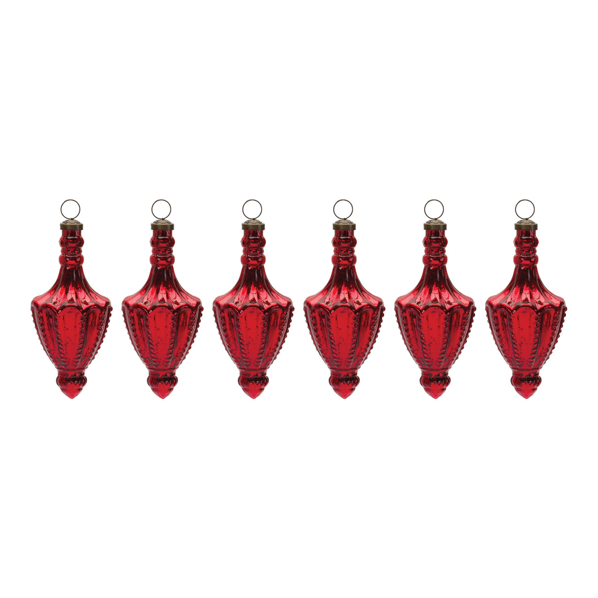 Mercury Glass Finial Drop Ornament (Set of 6)