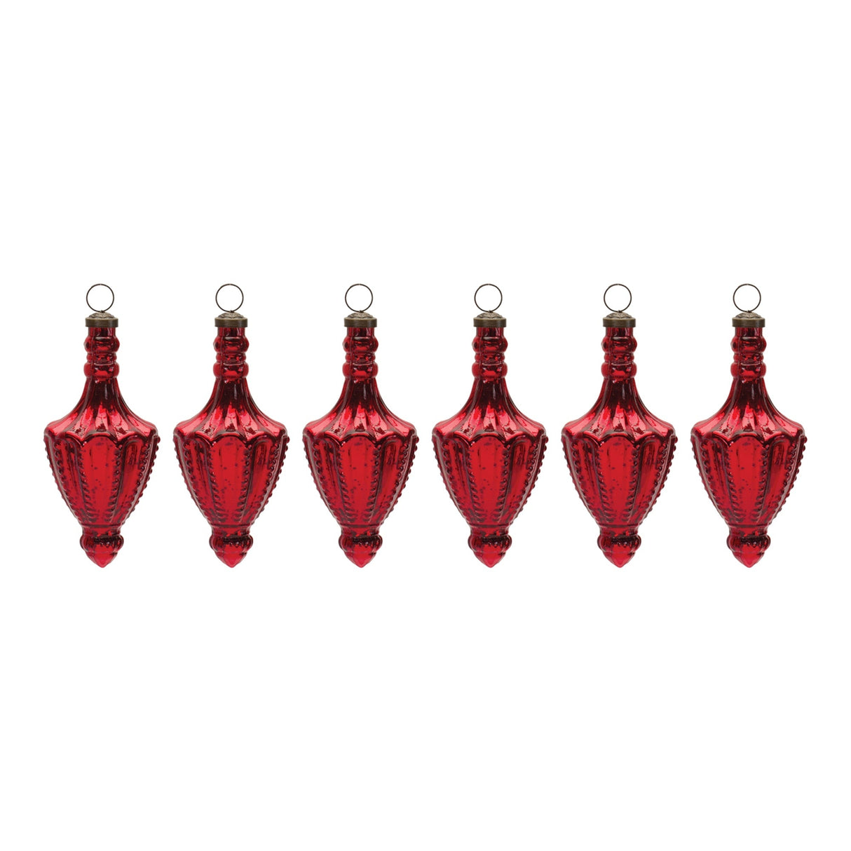 Mercury Glass Finial Drop Ornament (Set of 6)