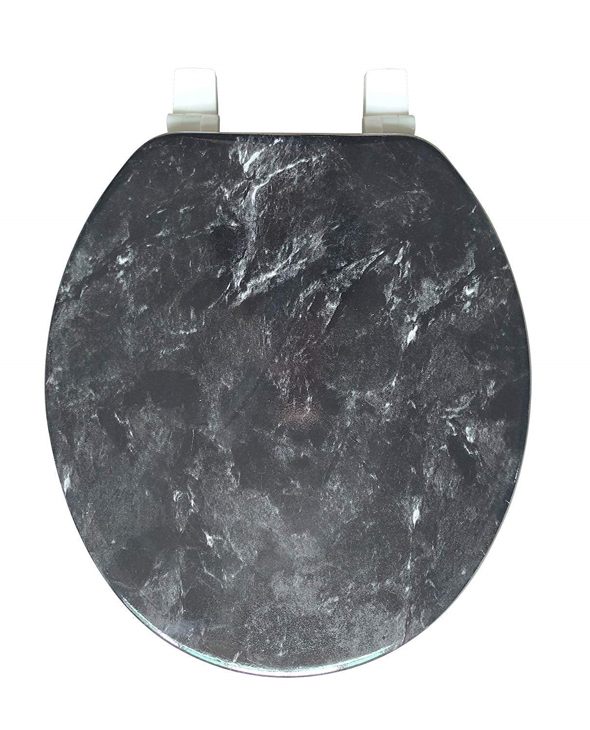 J&V Textiles Round Toilet Seat with Easy Clean & Change Hinge