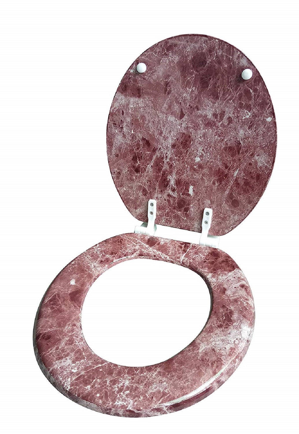 J&V Textiles Round Toilet Seat with Easy Clean & Change Hinge