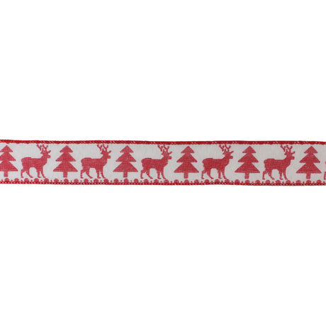 Deer-Pine-Tree-Ribbon-(Set-of-2)-Ribbons-&-Trim